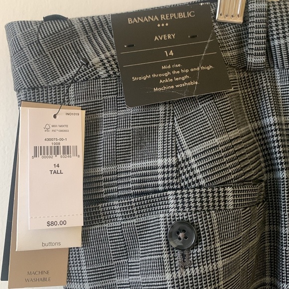 Banana Republic Black and white ankle length Avery Trouser 14Tall. - Picture 3 of 3